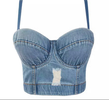 Load image into Gallery viewer, Denim Crop Top
