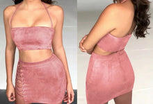 Load image into Gallery viewer, Lace Me Up Two Piece Skirt Set
