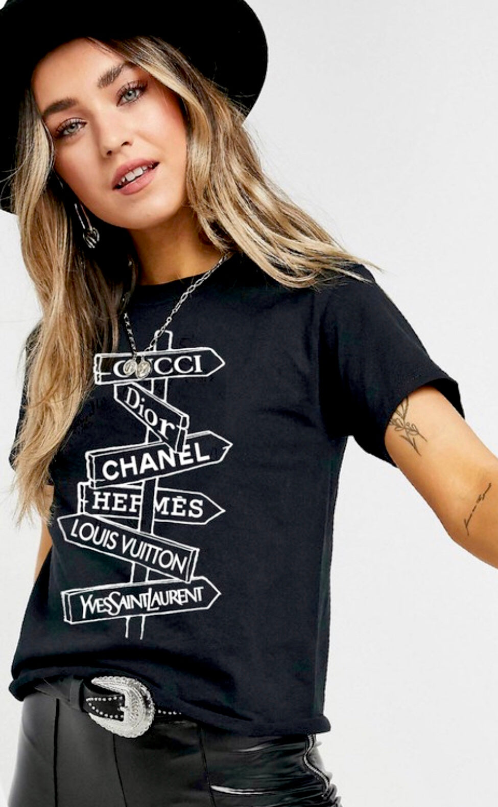 Women’s Black Designer T-Shirt